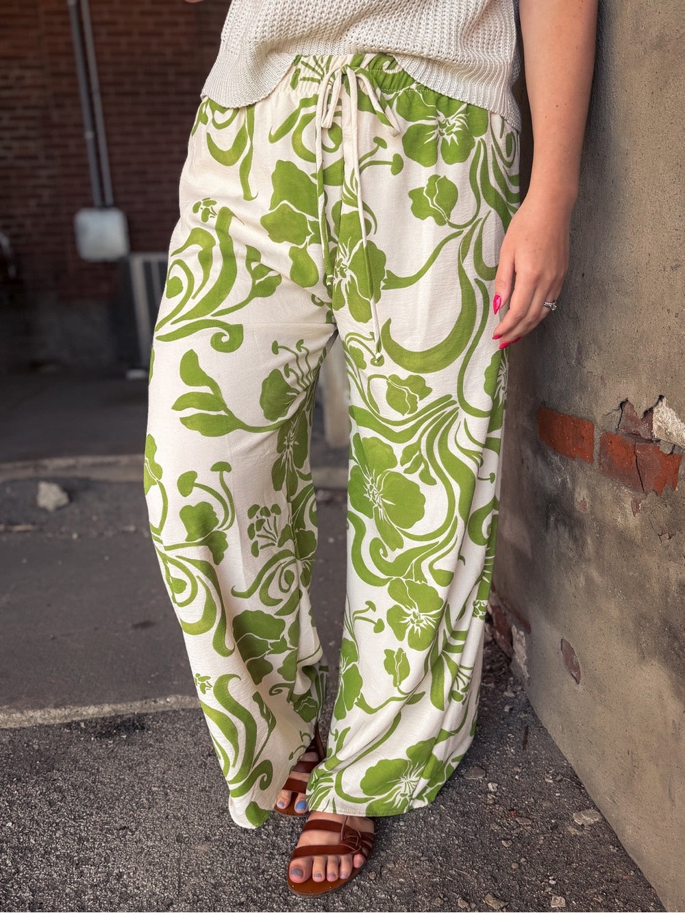 See You Monday Tropical Floral Beach Pants Size: S